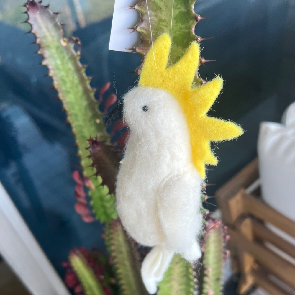 Wool hanging Cockatoo Christmas Tree decor