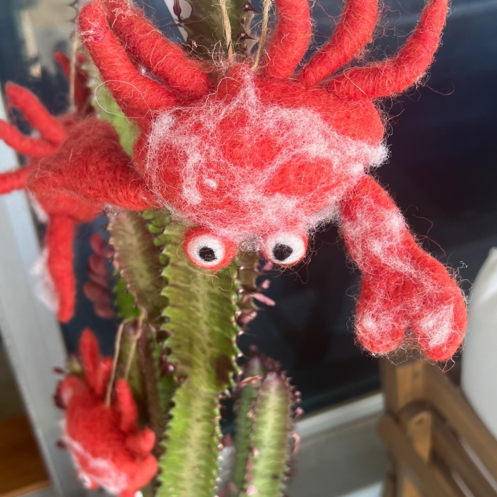 Wool hanging Christmas tree decor Crazy Crab