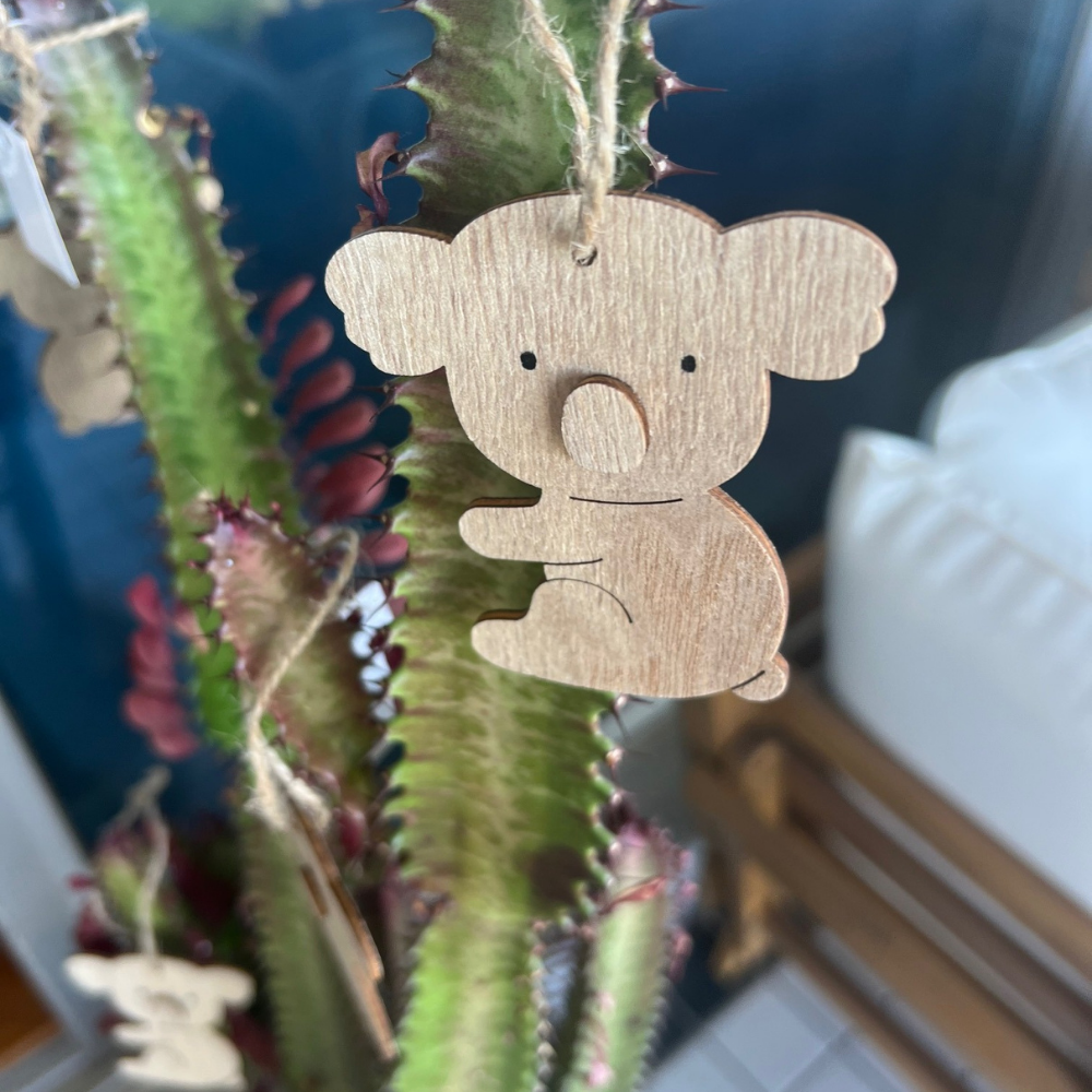 Set of 6 Timber Koala Christmas Tree Decoration