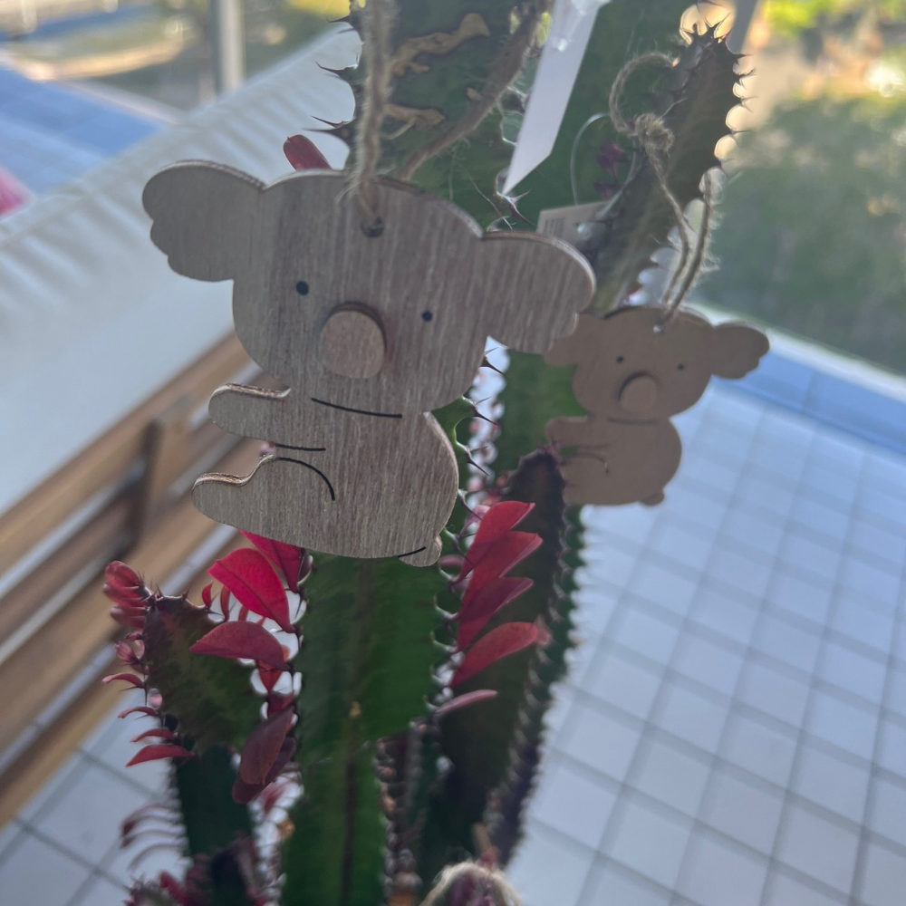 Set of 6 Timber Koala Christmas Tree Decoration