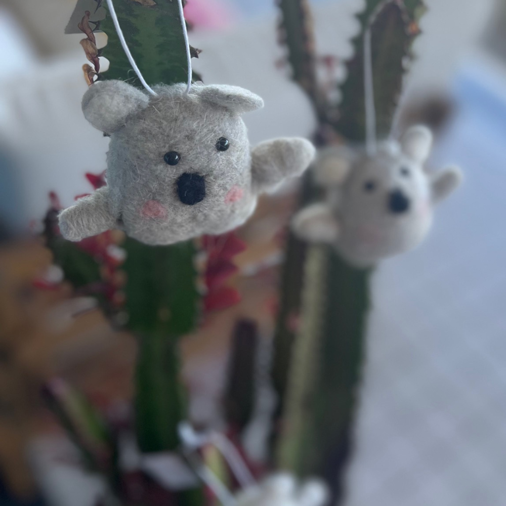 Wool hanging Koala Christmas Tree Decoration