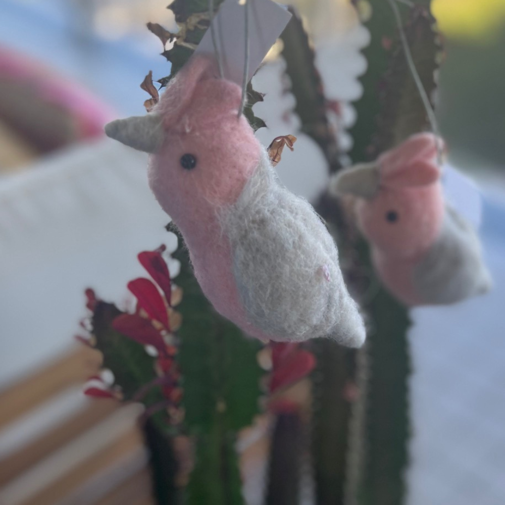 Wool hanging Galah Christmas Tree Decor