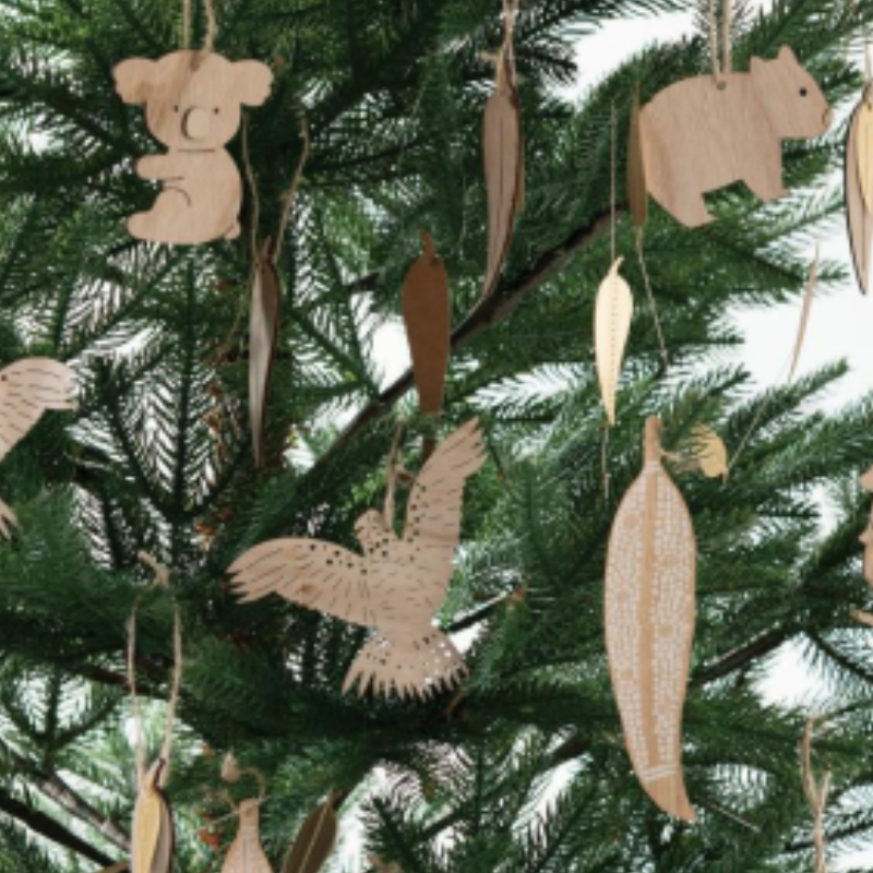 Set of 6 Timber Koala Christmas Tree Decoration