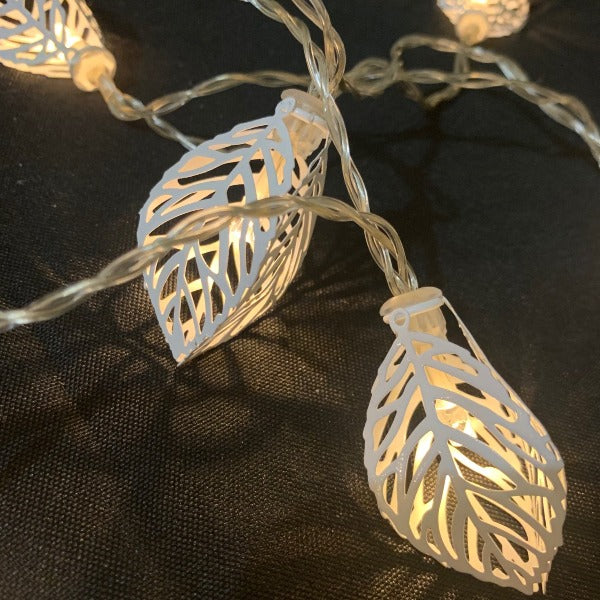Metal Leaves White String Light